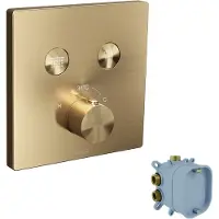 Blaufoss Smartbox Switch-Line thermostat de douche encastré 2 évacuations brushed champagne gold incl élément intégré