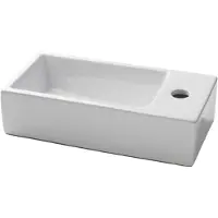 Luca Varess Cubic midi Lave-mains Blanc Brillant Porcelaine droite 40,5x20 cm