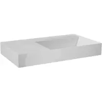 Balmani Argila vasque asymétrique droite marbre composite Blanc Brillant 80 x 46 cm