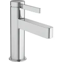 Hansgrohe Robinet mitigeur pour lavabo Finoris 100, avec système de bonde à ouverture par simple pression, finition chrome