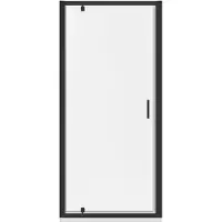 Luca Varess Vidor porte pivotante 90 x 190 cm verre transparent profil noir mat
