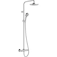 Hansgrohe Showerpipe 200 1jet Vernis Blend EcoSmart chrome avec thermostat de douche, 1 pièce.