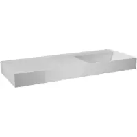 Balmani Argila vasque asymétrique droite marbre composite Blanc Brillant 120 x 46 cm