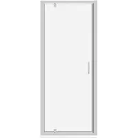 Luca Varess Vidor porte pivotante 80 x 190 cm verre transparent profil chrome brillant