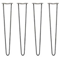 Monster 4 pieds de table en acier brut, de 71 cm de long, avec 2 traverses, diamètre 12 mm