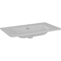 Linie Baro Curvo lavabo simple porcelaine Blanc Brillant 80 x 46 cm