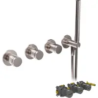 Blaufoss Pavilion thermostat de douche encastré Brushed Coolmetal incl élément intégré