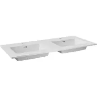 Storke Kera plan double vasque céramique blanc brillant 120 x 52 cm, bonde incluse