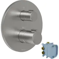 Blaufoss Smartbox Round thermostat de douche encastré 2 fonctions Brushed Coolmetal incl élément intégré