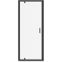 Luca Varess Vidor porte pivotante 80 x 190 cm verre transparent profil noir mat