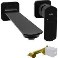 Blaufoss Bodan robinet de lavabo à encastrer noir mat incl élément intégré