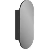Storke ovale armoire de toilette 100 x 40 cm noir mat