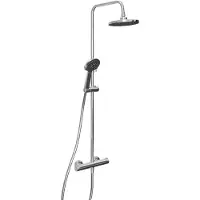 SanyOne Minerva colonne de douche de pluie robinet thermostatique chrome brillant