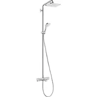 Hansgrohe Croma E280 colonne de douche de pluie avec robinet thermostatique Chrome Brillant