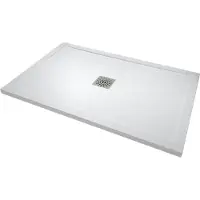 Linie Lido receveur de douche 120 x 80 cm marbre composite blanc mat texture ardoise