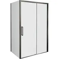 Balmani Senses Design douche en coin avec porte coulissante à droite et paroi latérale fixe, 160 x 80 cm, Verre transparent, Profil Brushed GunMetal