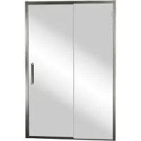 Balmani Senses Design porte coulissante à droite 120 cm x 210 cm verre Miroir Reflex, Profil Brushed GunMetal