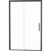 Balmani Senses Design porte coulissante réversible 160 cm x 210 cm verre transparent, Profil noir, coating inclus