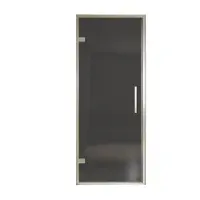 Balmani Senses Design porte pivotante à gauche 90 cm x 210 cm verre fumé, Profil Brushed CoolMetal, coating inclus