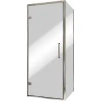 Balmani Senses Design douche en coin avec porte pivotante à gauche et paroi latérale fixe, 90 x 80 cm, Miroir Reflex, Profil chrome, coating inclus