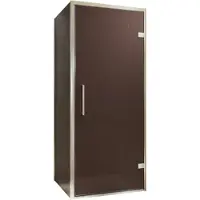 Balmani Senses Design douche en coin avec porte pivotante à droite et paroi latérale fixe, 90 x 80 cm, Bronze, Profil Brushed CoolMetal, coating