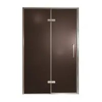 Balmani Senses Design porte pivotante à gauche 140 cm x 210 cm verre Bronze, Profil chrome, coating inclus