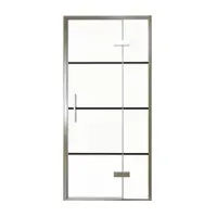 Balmani Senses Design porte pivotante à droite 100 cm x 210 cm verre Lined, Profil Brushed GunMetal, coating inclus