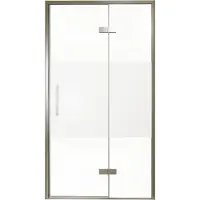 Balmani Senses Design porte pivotante à droite 120 cm x 210 cm verre transparent avec bande matte, Profil Brushed GunMetal