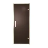Balmani Senses Design porte pivotante à droite 90 cm x 210 cm verre Bronze, Profil Brushed CoolMetal, coating inclus