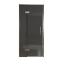 Balmani Senses Design porte pivotante à gauche 100 cm x 210 cm verre fumé, Profil Brushed GunMetal, coating inclus