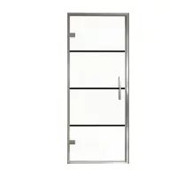 Balmani Senses Design porte pivotante à gauche 90 cm x 210 cm verre Lined, Profil chrome