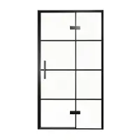 Balmani Senses Design porte pivotante à droite 120 cm x 210 cm verre Lined, Profil noir, coating inclus