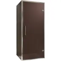 Balmani Senses Design douche en coin avec porte pivotante à droite et paroi latérale fixe, 90 x 80 cm, Bronze, Profil chrome, coating inclus
