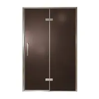 Balmani Senses Design porte pivotante à droite 140 cm x 210 cm verre Bronze, Profil chrome