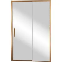 Balmani Senses Design porte coulissante à droite 140 cm x 210 cm verre Miroir Reflex, Profil Brushed Rosegold, coating inclus