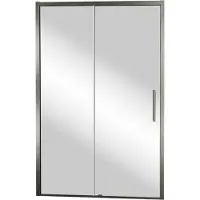 Balmani Senses Design porte coulissante à gauche 140 cm x 210 cm verre Miroir Reflex, Profil Brushed GunMetal, coating inclus