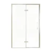 Balmani Senses Design porte pivotante à gauche 140 cm x 210 cm verre transparent, Profil Brushed CoolMetal, coating inclus