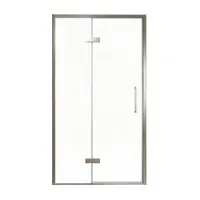 Balmani Senses Design porte pivotante à gauche 120 cm x 210 cm verre transparent, Profil Brushed GunMetal, coating inclus