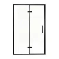Balmani Senses Design porte pivotante à gauche 140 cm x 210 cm verre transparent, Profil noir