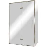Balmani Senses Design douche en coin avec porte pivotante à gauche et paroi latérale fixe, 120 x 100 cm, Miroir Reflex, Profil chrome, coating inclus