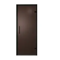 Balmani Senses Design porte pivotante à droite 90 cm x 210 cm verre Bronze, Profil noir, coating inclus