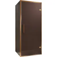 Balmani Senses Design douche en coin avec porte pivotante à droite et paroi latérale fixe, 90 x 80 cm, Bronze, Profil Brushed Rosegold