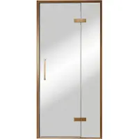 Balmani Senses Design porte pivotante à droite 100 cm x 210 cm verre Miroir Reflex, Profil Brushed Rosegold, coating inclus