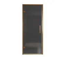 Balmani Senses Design porte pivotante à gauche 90 cm x 210 cm verre fumé, Profil Brushed Rosegold, coating inclus
