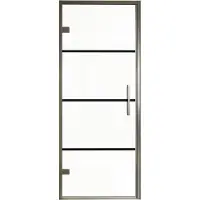 Balmani Senses Design porte pivotante à gauche 90 cm x 210 cm verre Lined, Profil Brushed GunMetal, coating inclus