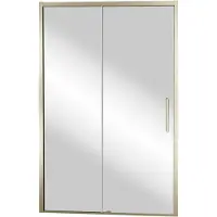 Balmani Senses Design porte coulissante à gauche 120 cm x 210 cm verre Miroir Reflex, Profil Brushed Champagne Gold