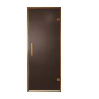 Balmani Senses Design porte pivotante à droite 90 cm x 210 cm verre Bronze, Profil Brushed Rosegold