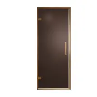 Balmani Senses Design porte pivotante à gauche 90 cm x 210 cm verre Bronze, Profil Brushed Rosegold, coating inclus