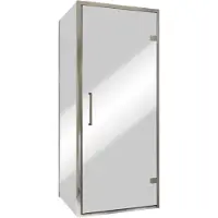 Balmani Senses Design douche en coin avec porte pivotante à droite et paroi latérale fixe, 90 x 80 cm, Miroir Reflex, Profil chrome, coating inclus