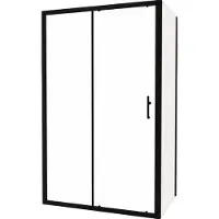 Linie Cadiz paroi de douche avec porte coulissante et paroi latérale fixe, 120 x 70 cm, verre transparent, profil noir